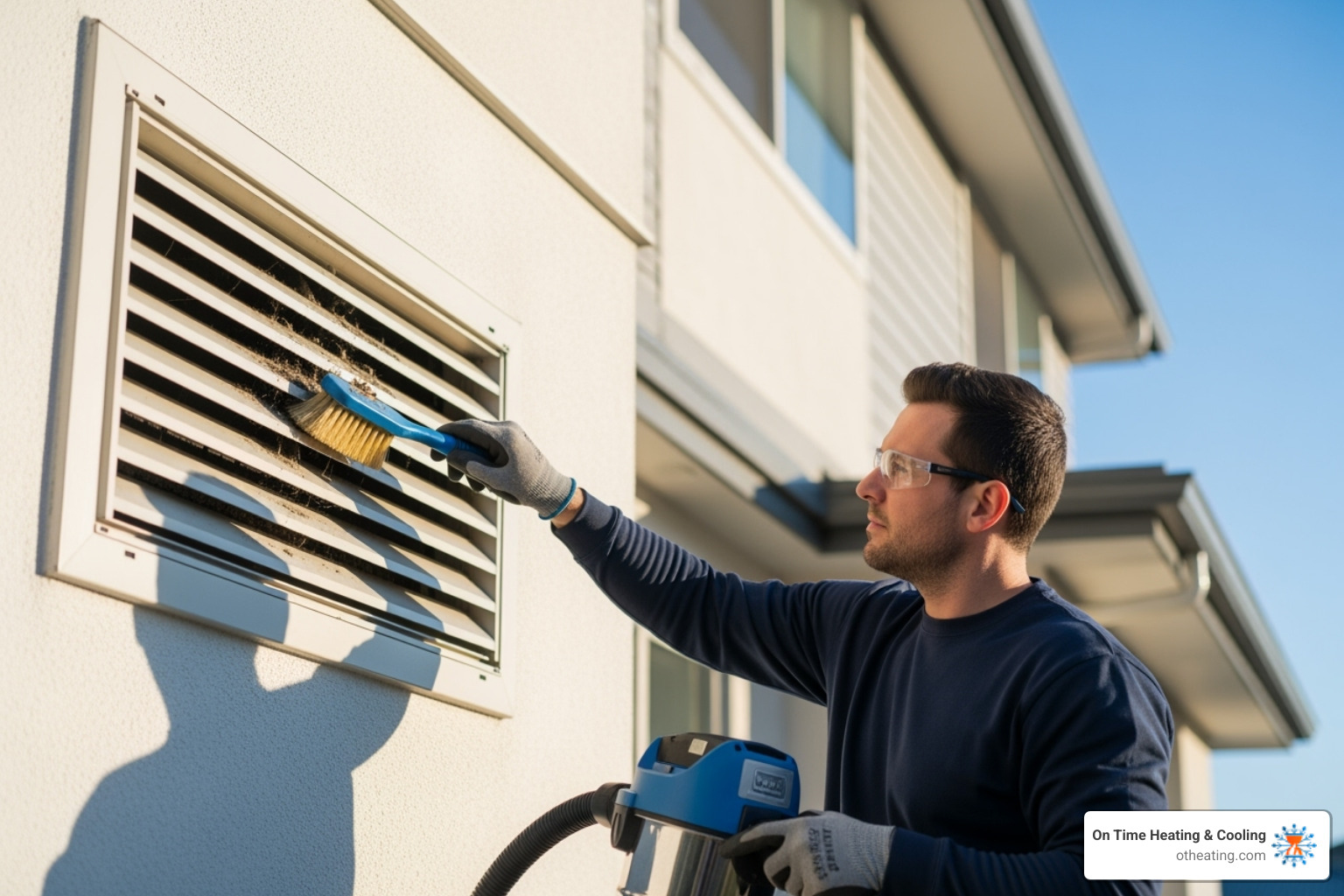 Cleaning the exterior dryer vent cover - clean a dryer vent duct Cleaning the exterior dryer vent cover - clean a dryer vent duct