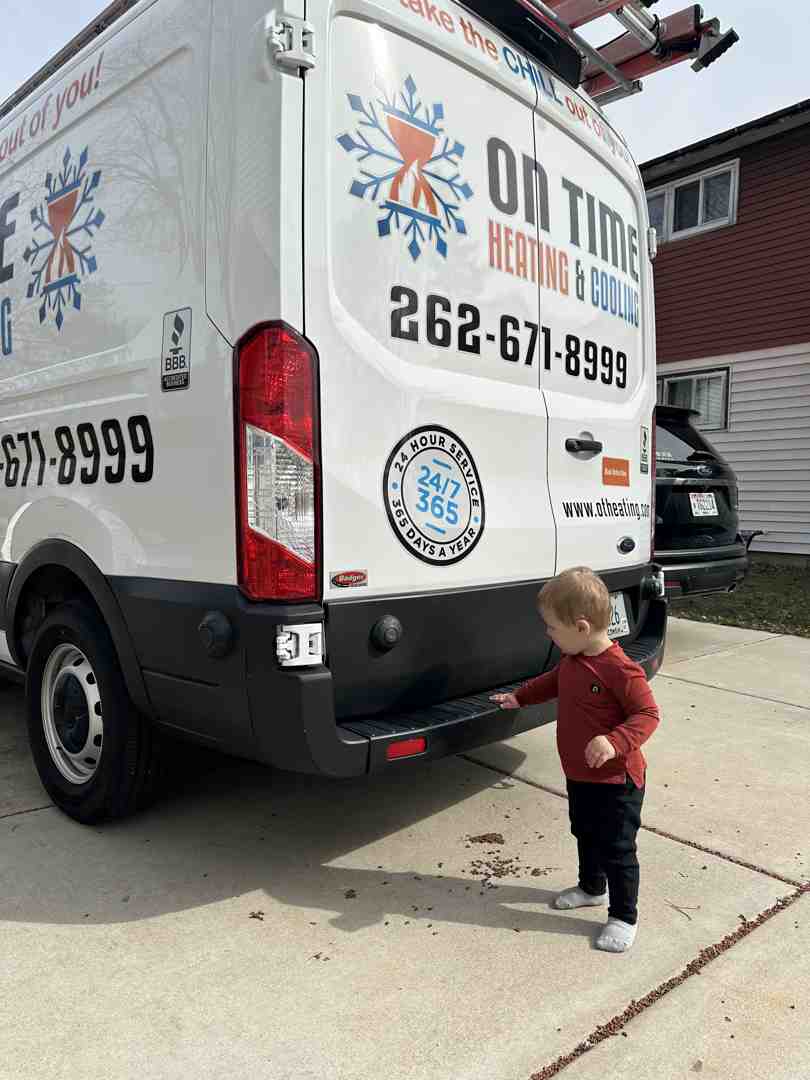 branded service van in a Waukesha neighborhood - hvac repair waukesha branded service van in a Waukesha neighborhood - hvac repair waukesha