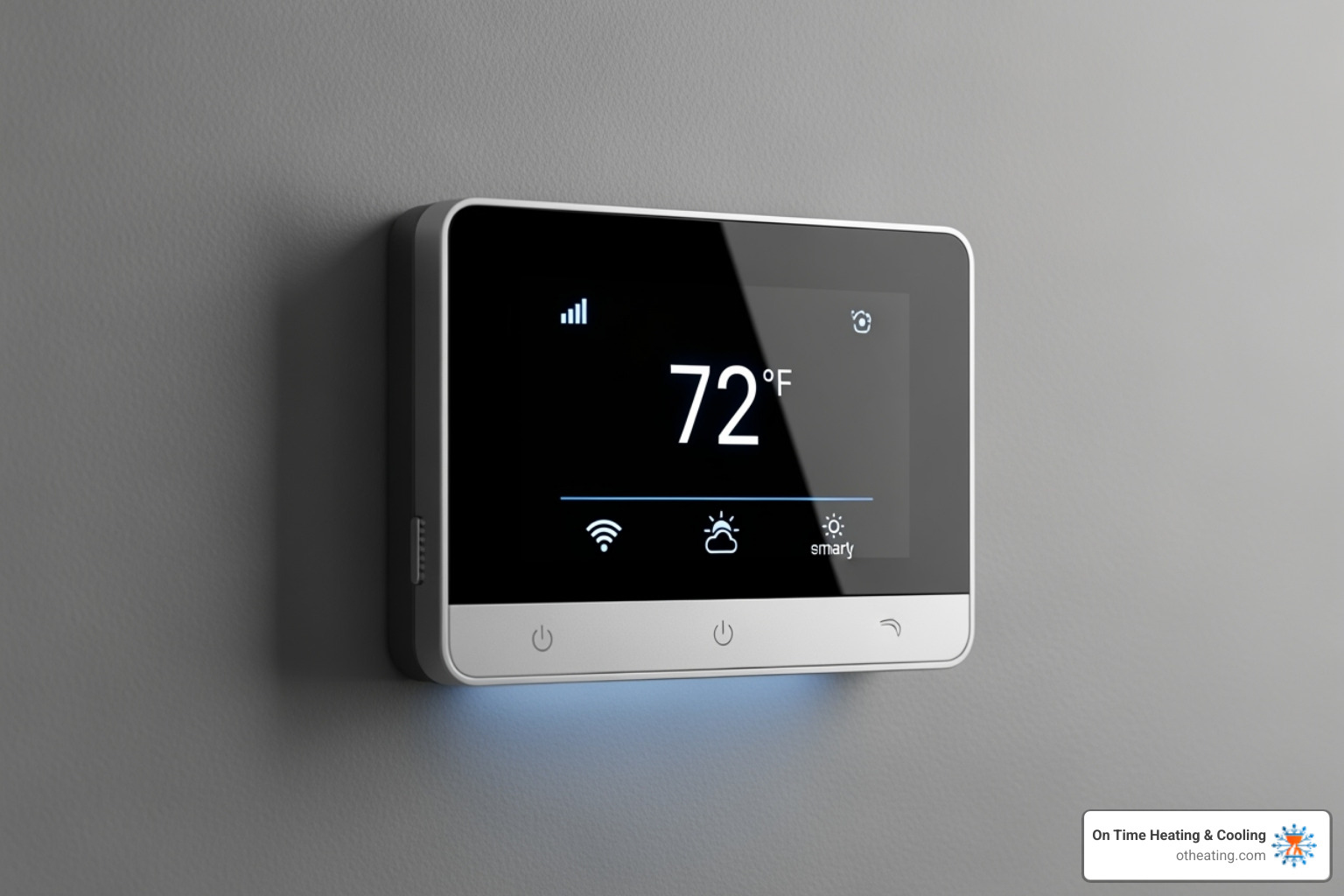 a modern smart thermostat on a wall - cost to replace furnace