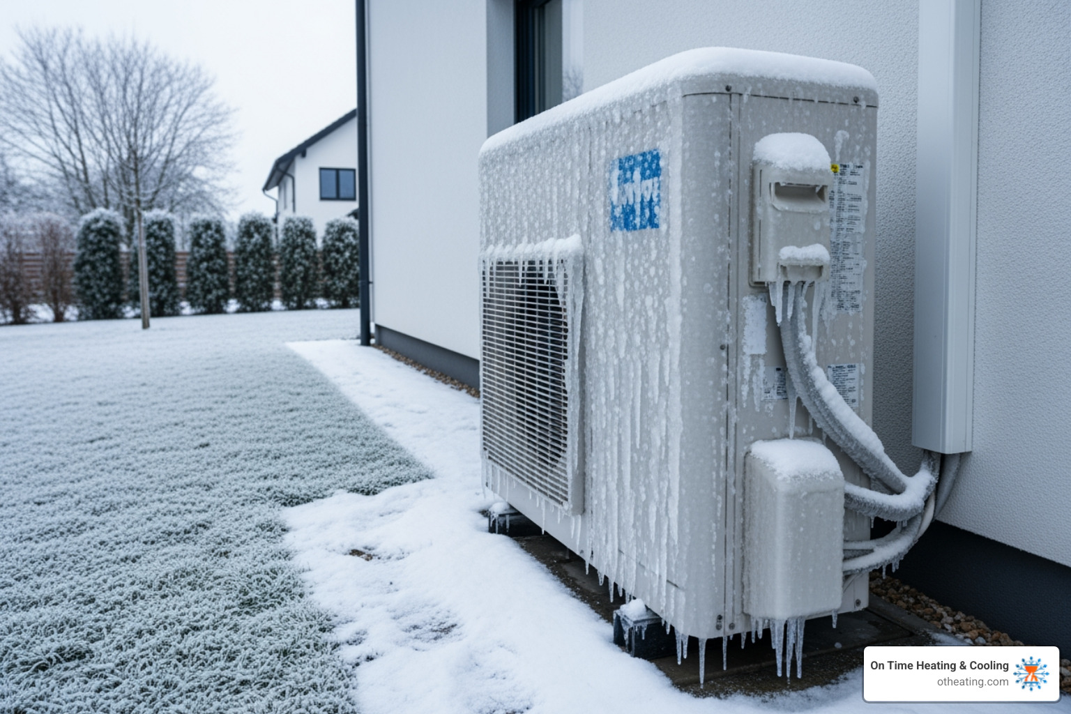 iced-up outdoor heat pump unit - 24 hour heat pump repair in brookfield, wi
