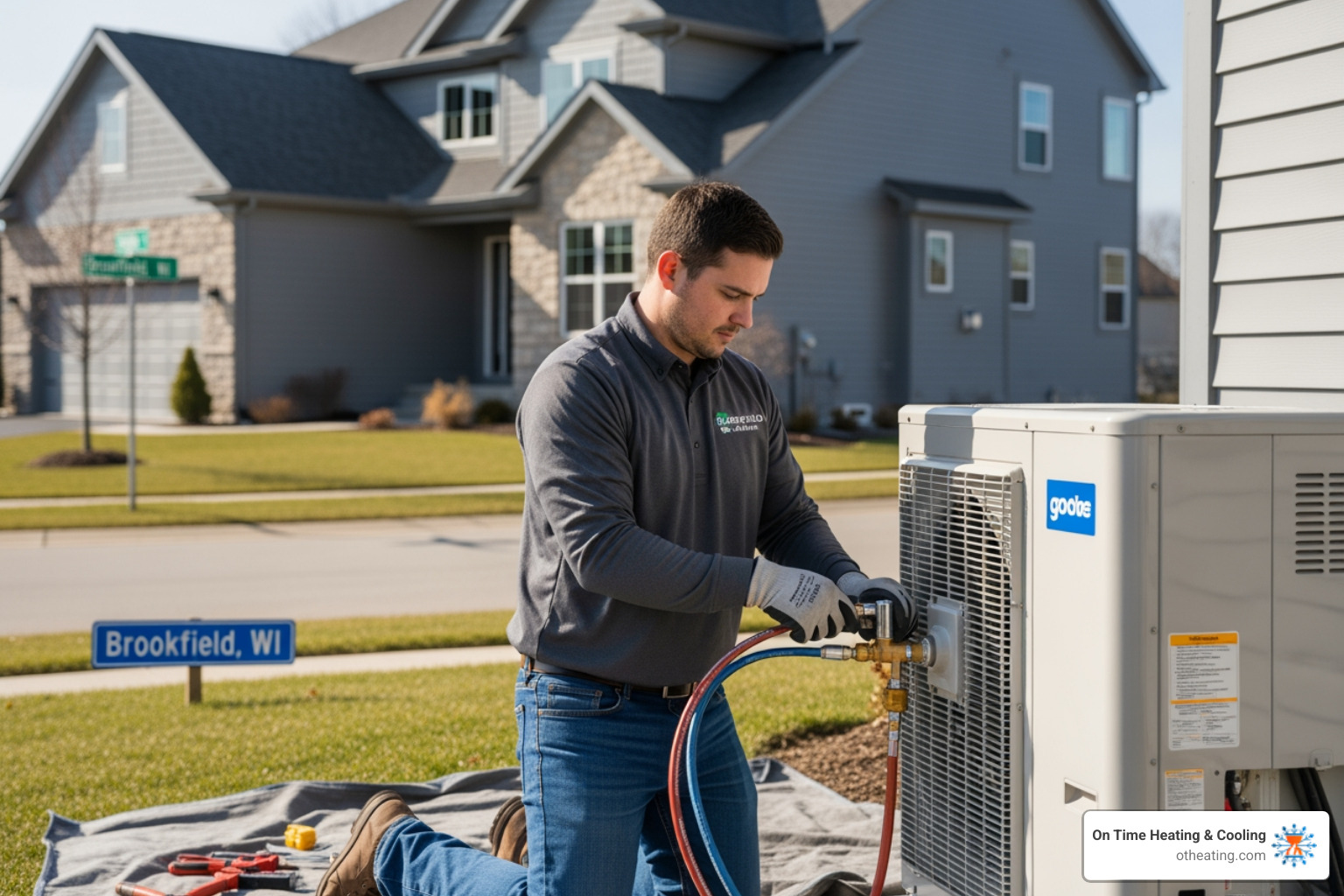 Image comparing a heat pump diagram to a separate furnace and AC diagram - best heat pump installation in brookfield, wi Image comparing a heat pump diagram to a separate furnace and AC diagram - best heat pump installation in brookfield, wi