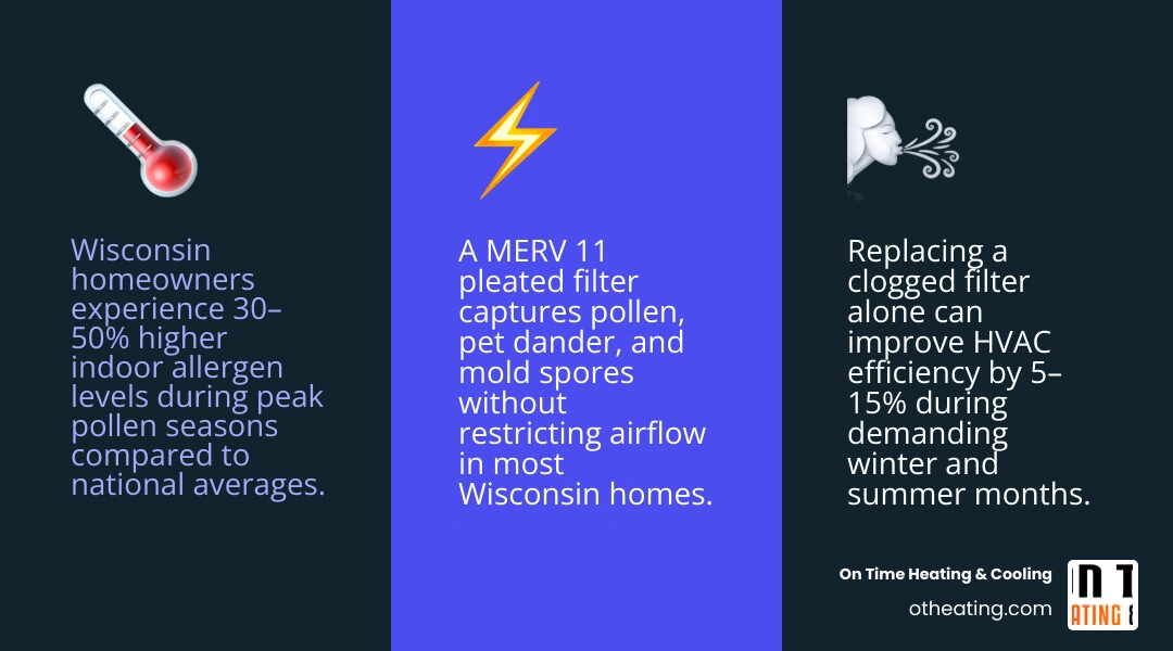 Infographic showing best AC filter ratings for Wisconsin homes by household type and season infographic Infographic showing best AC filter ratings for Wisconsin homes by household type and season infographic