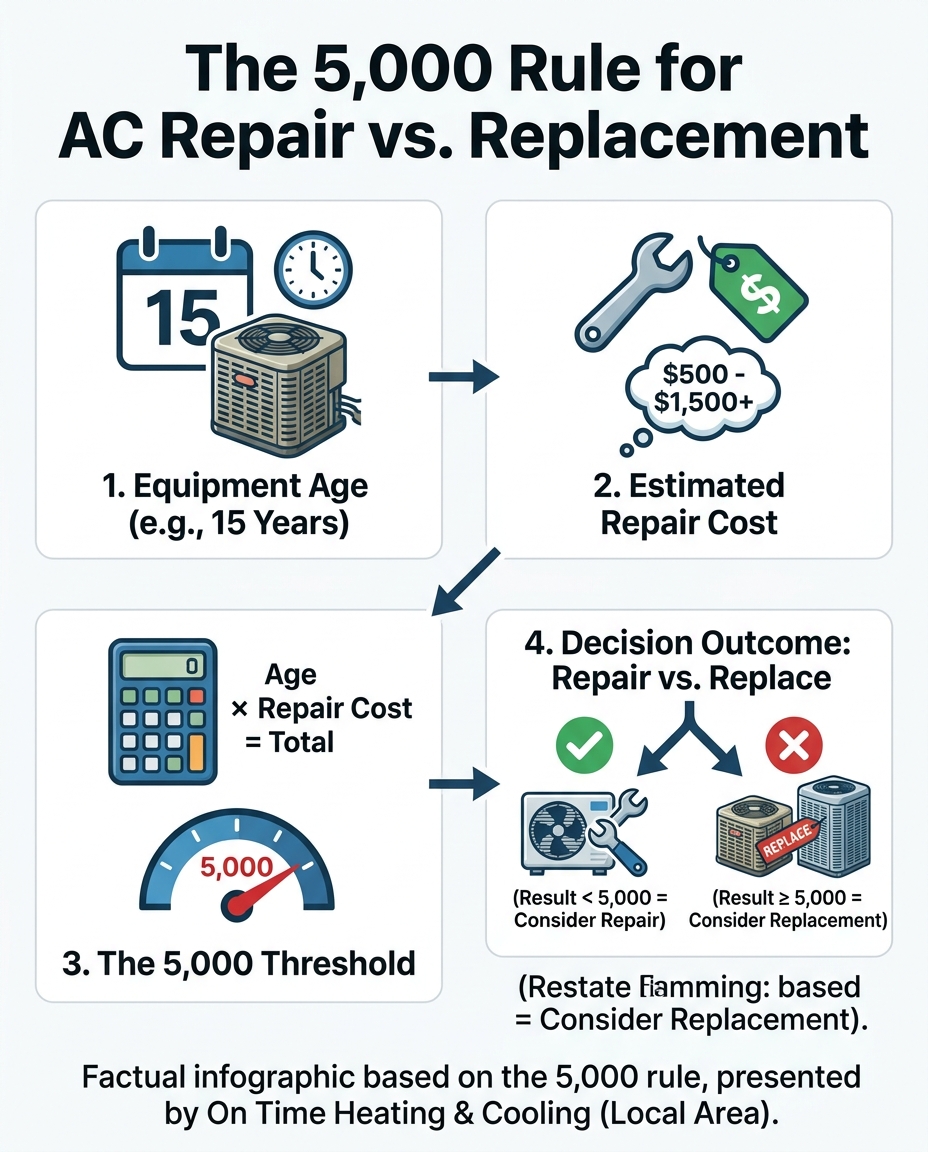 The 5,000 Rule for AC Repair vs. Replacement