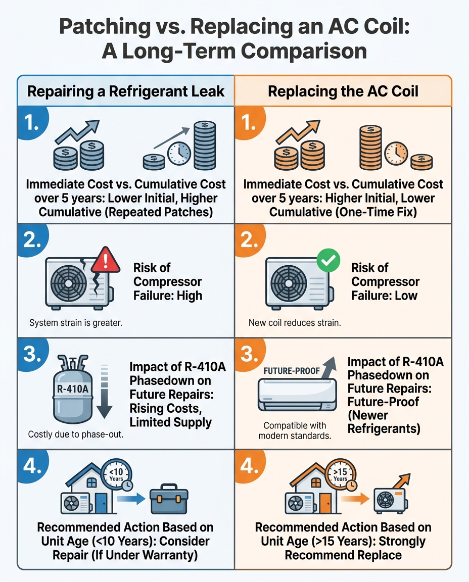 Patching vs. Replacing an AC Coil: A Long-Term Comparison