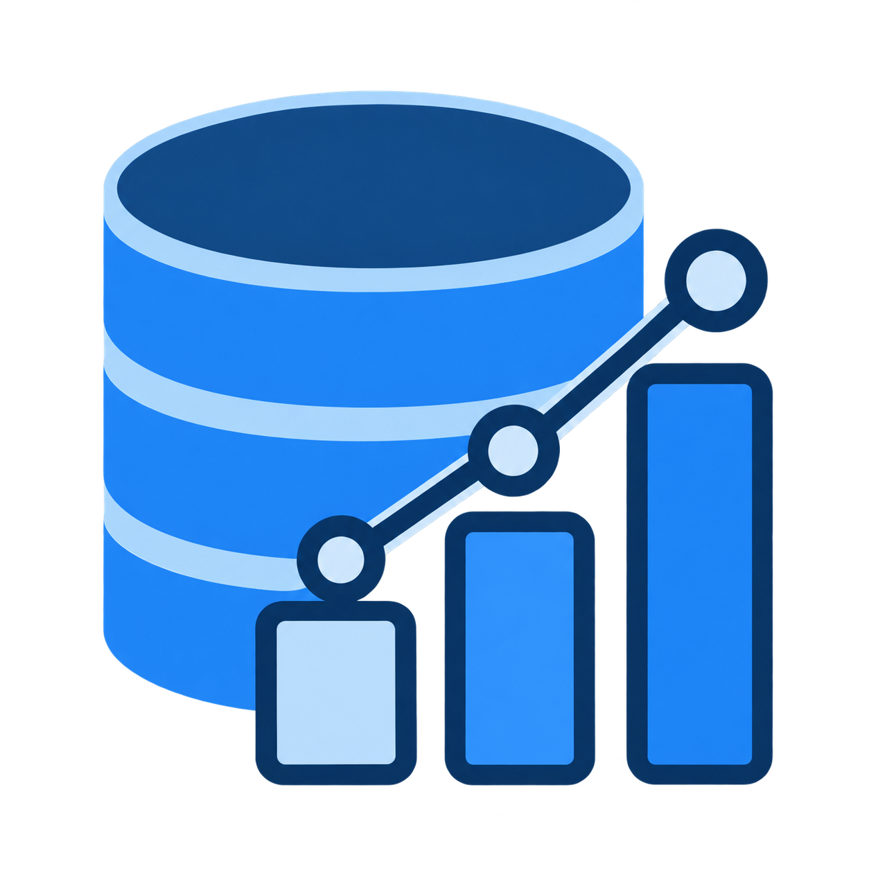 Database and analytics chart icon
