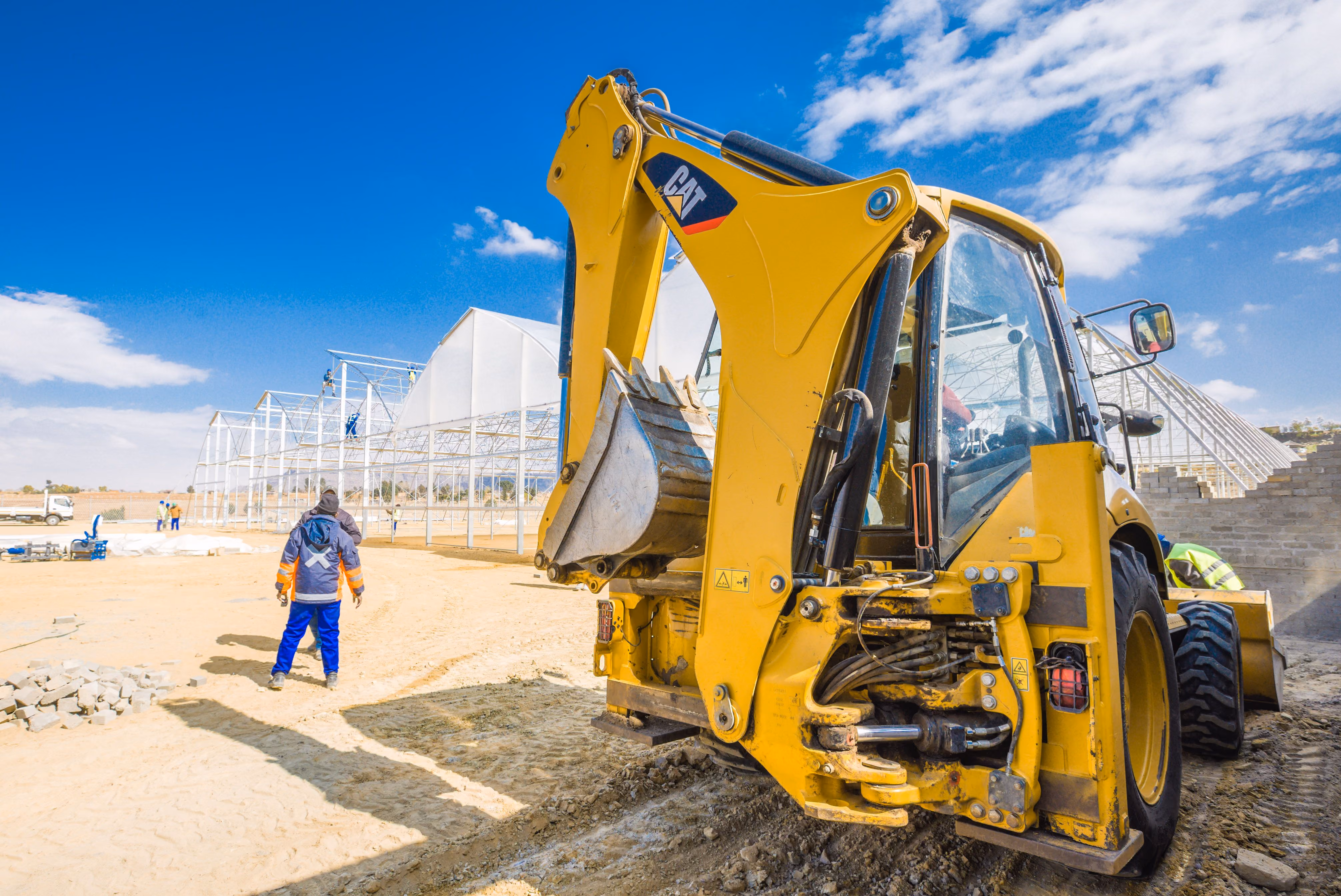 Contractor's job site with heavy equipment