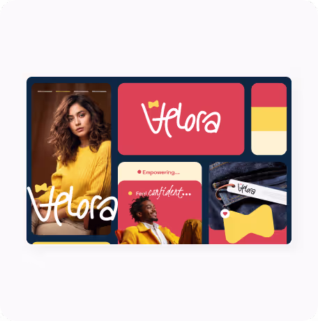 Collage with two people, one wearing yellow, and Flora logo in red and yellow color blocks.