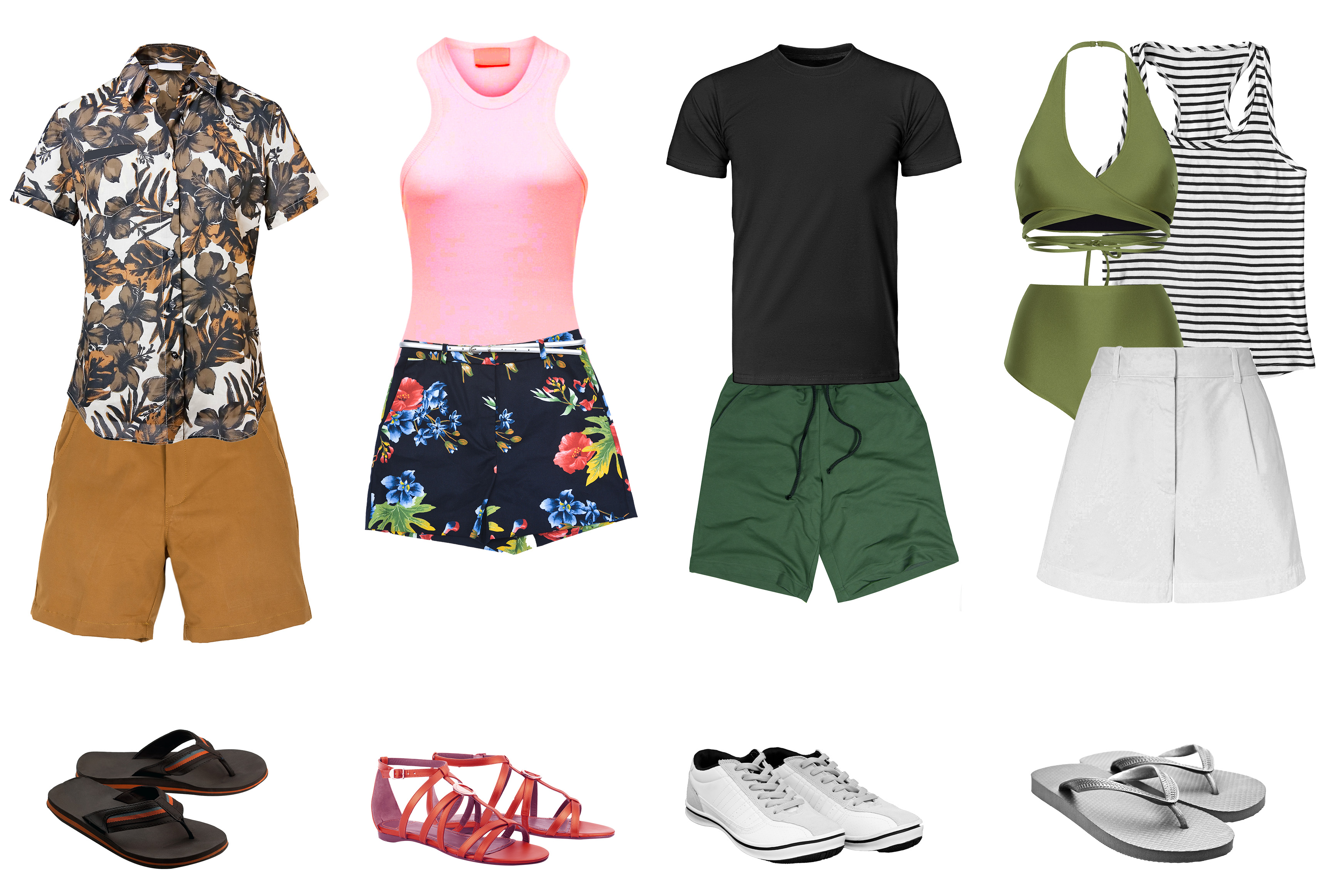 Examples of island casual clothing and attire.