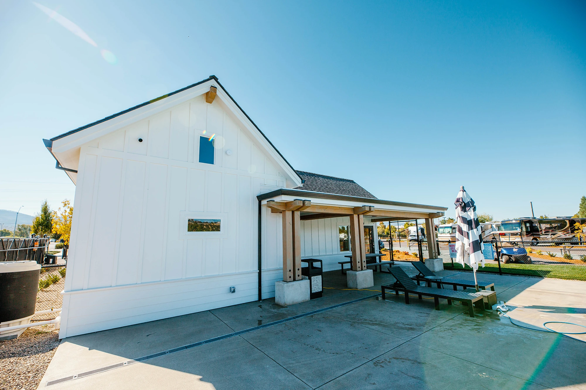 Rear exterior of the general store and office at Mr. Bigfoot RV Park 