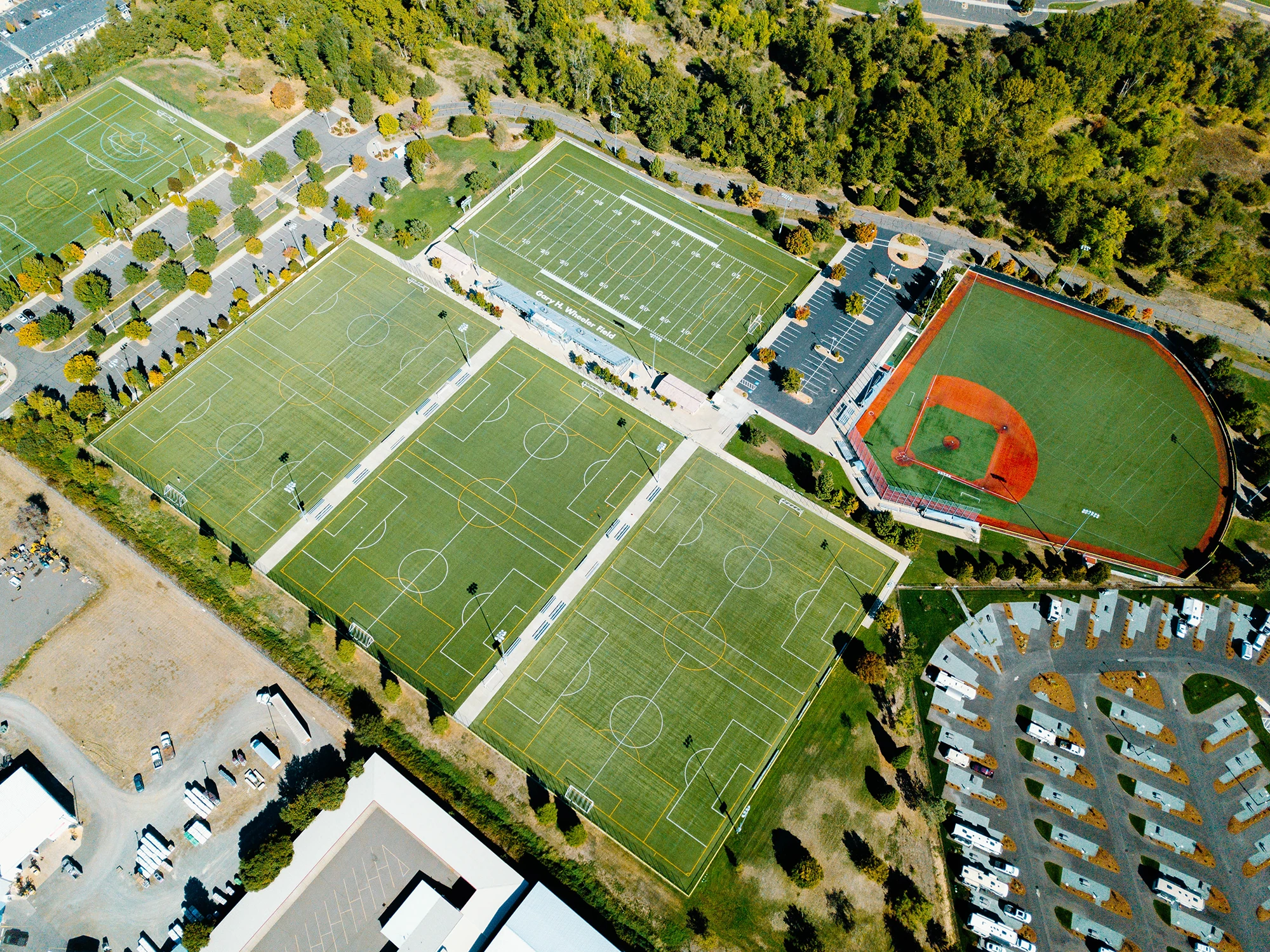 Aerial photo of Lithia Driveway Fields in Medford, OR