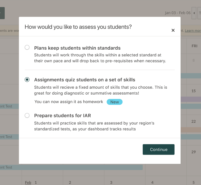 Screenshot of the assessment pop-up in Prodigy