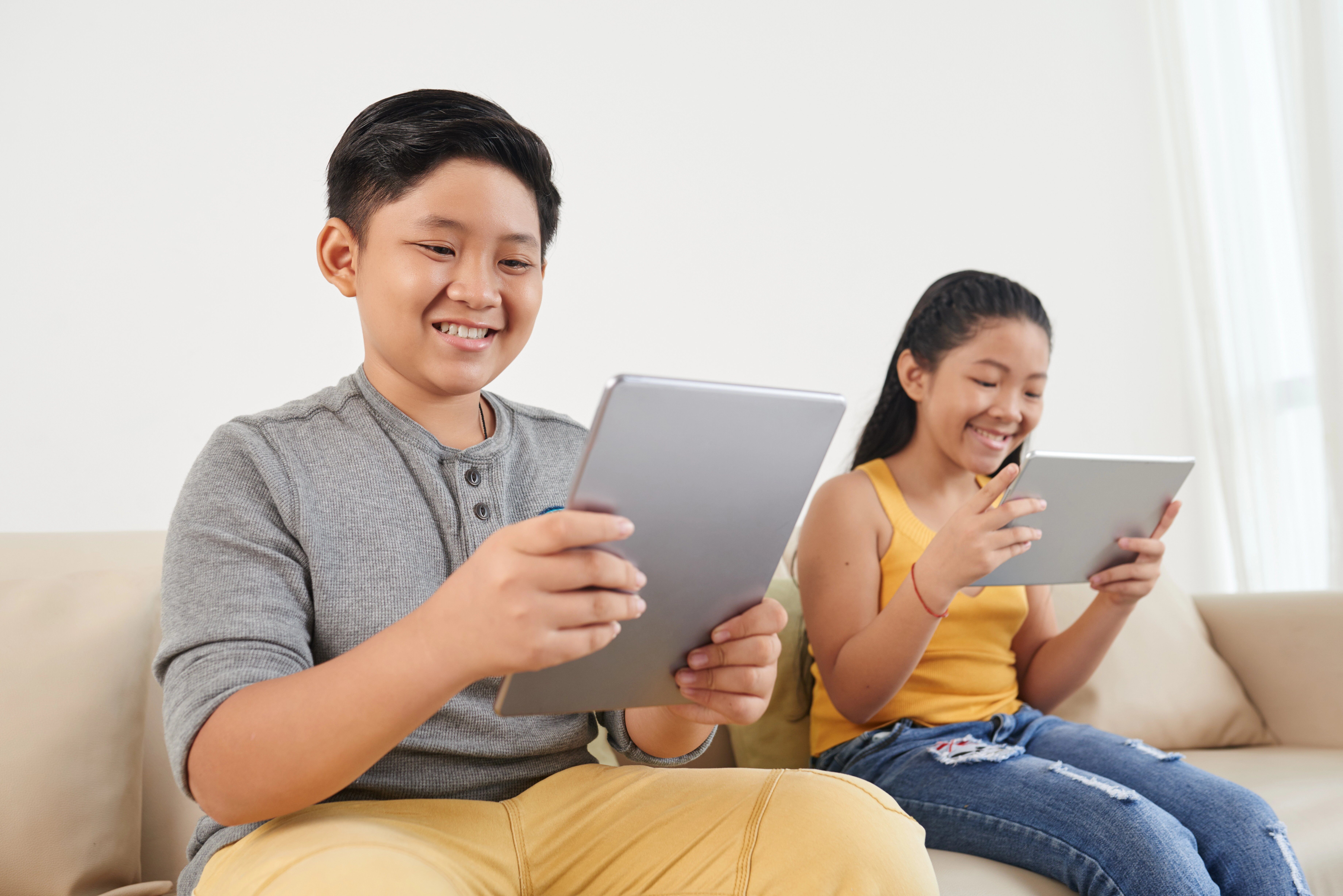 Child playing a game