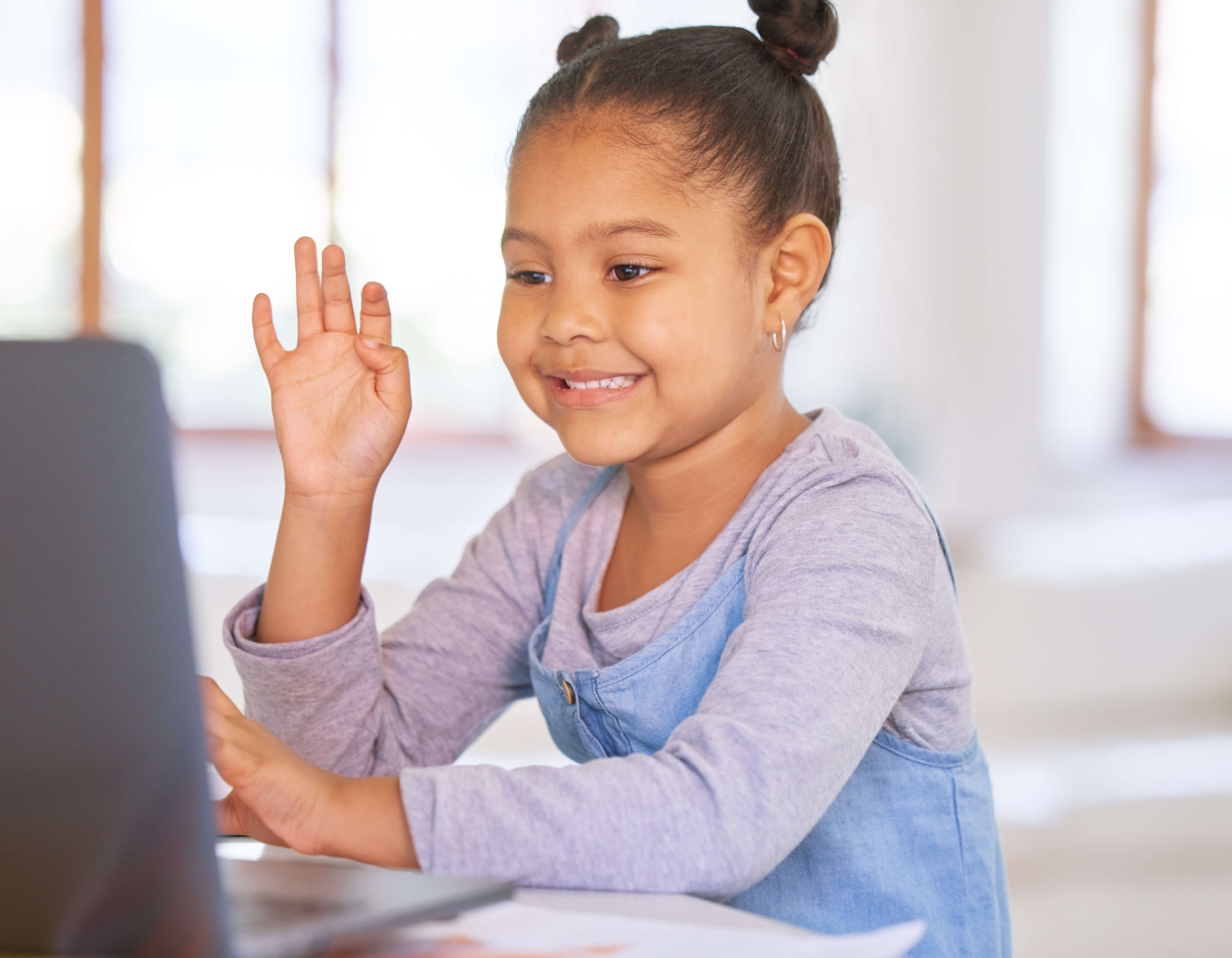 Child playing a game