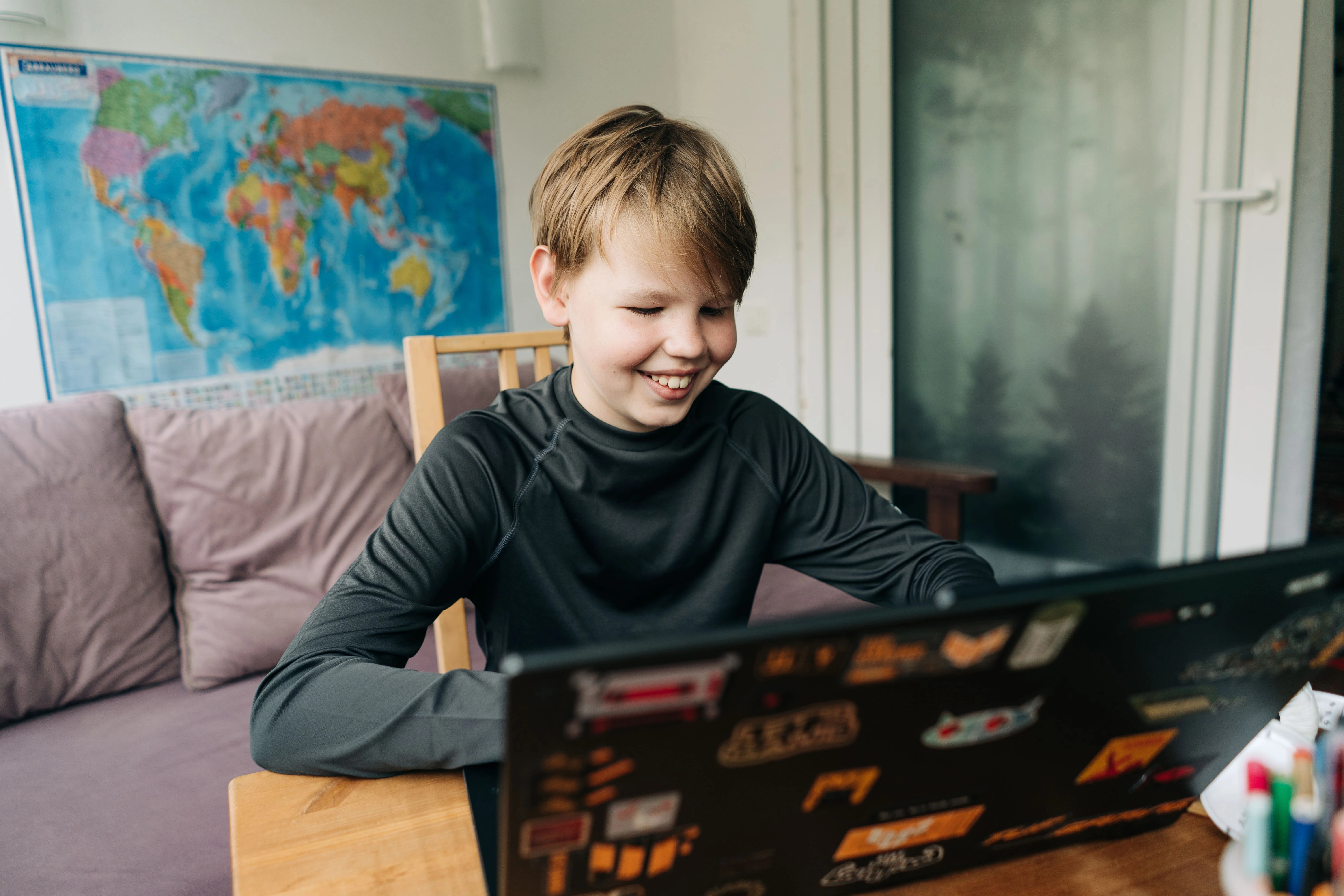 Child playing a game