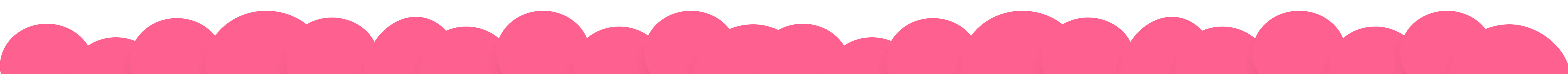 Pink cloud illustration along the page footer