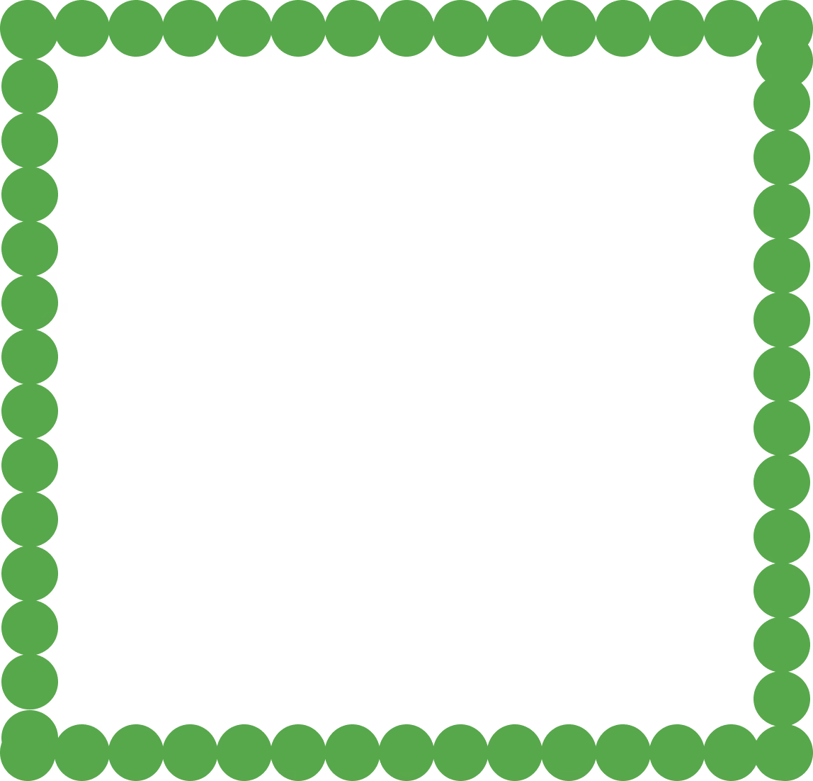 Green decorative border around a pediatric dental care photo