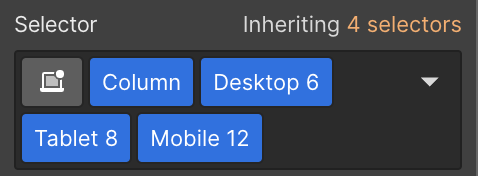 Screenshot of 12 column layout combo classes