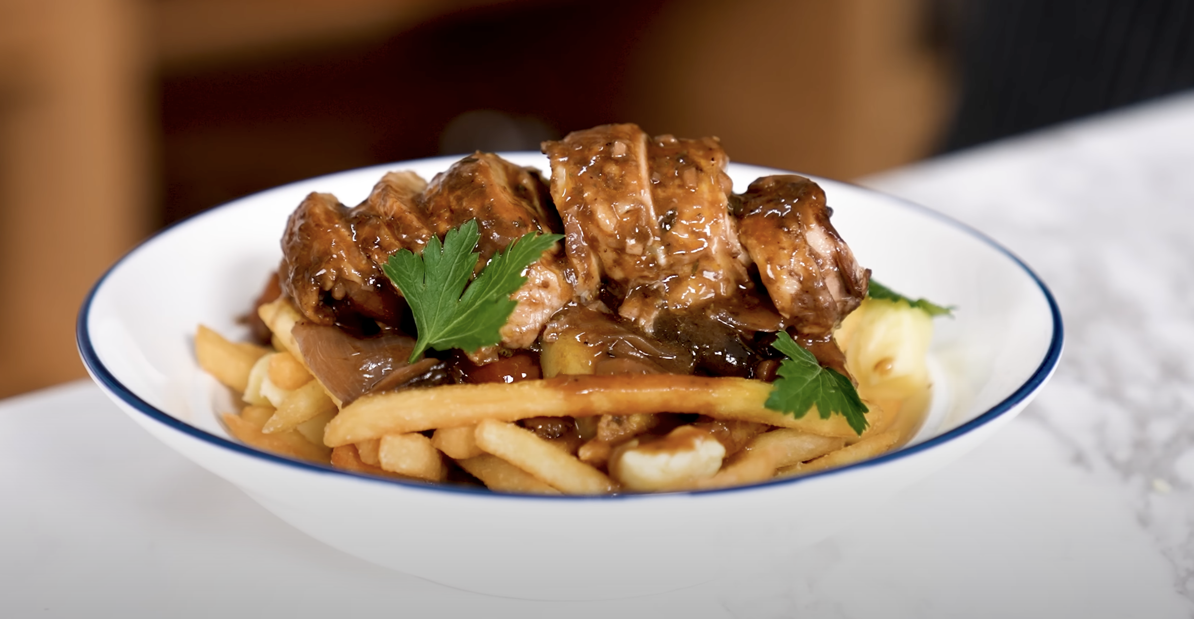 Joshua’s Recipe for Julia Child’s “Coq Au Vin Poutine”
