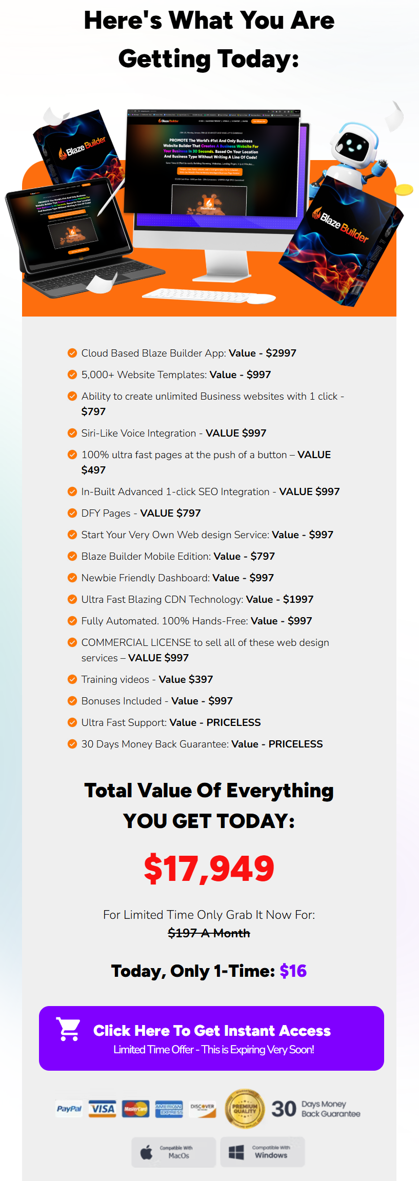Blaze Builder Price