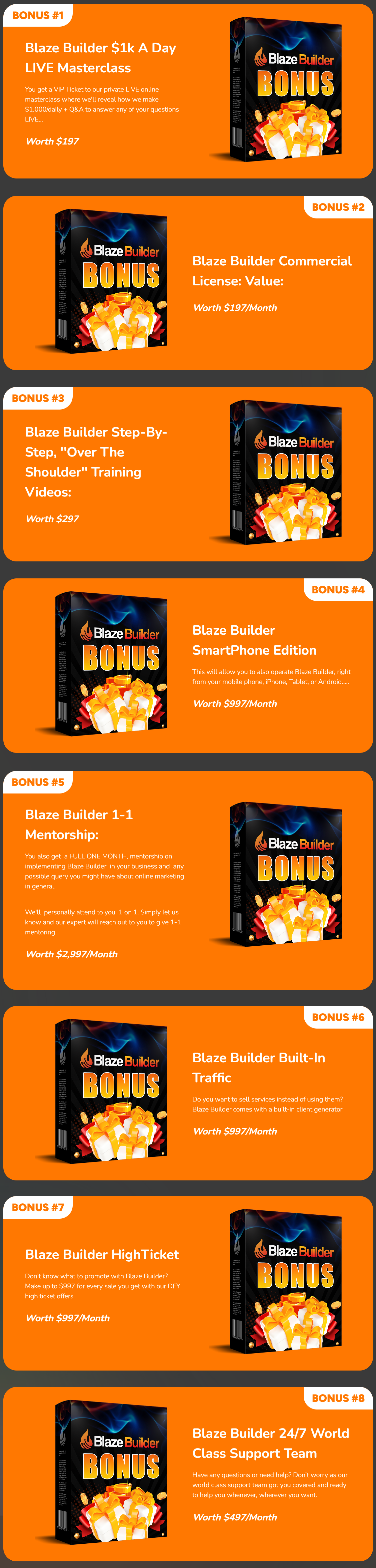 Blaze Builder Bonuses
