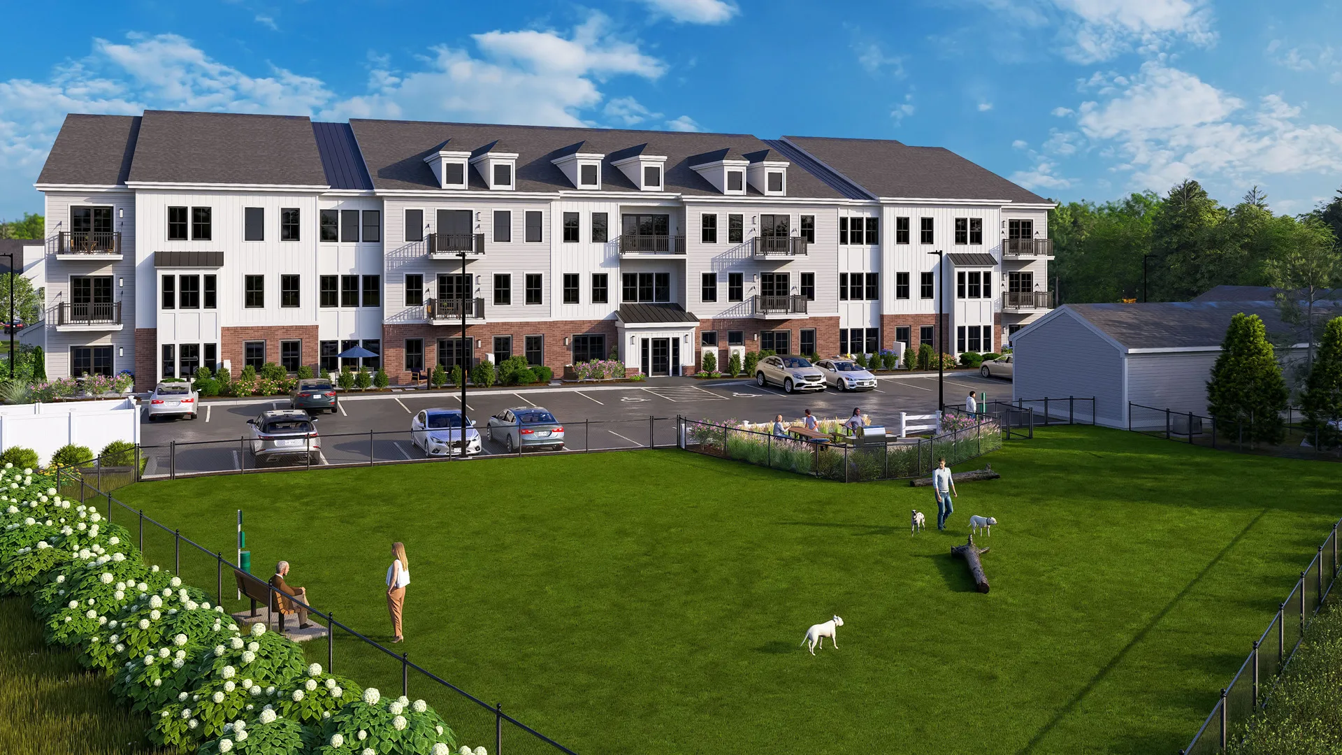 (title) Dog Park (description) Featherwinds welcomes pets with no size or breed restrictions — enjoy the on-site dog park at this pet-friendly 55+ community in Halifax, MA.