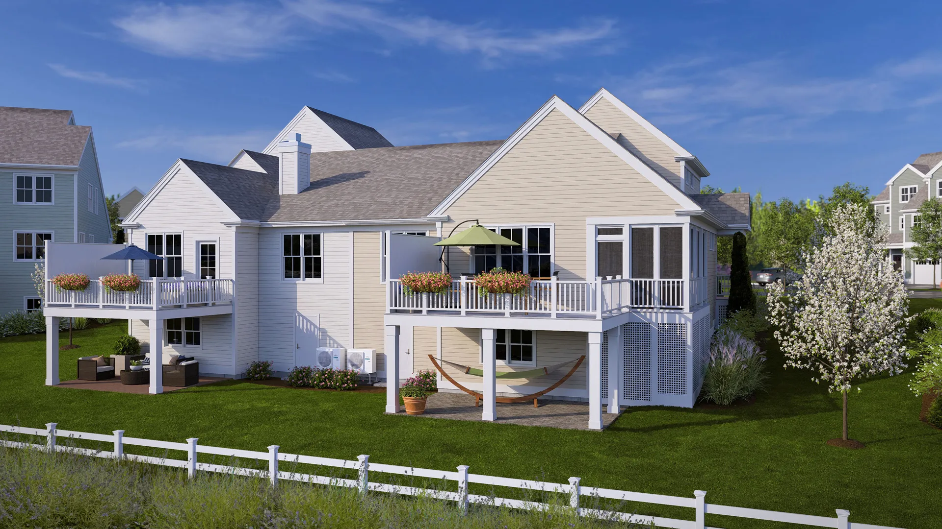 Expanded Oak walkout townhome with screen porch at Alden's Reach in Plymouth MA