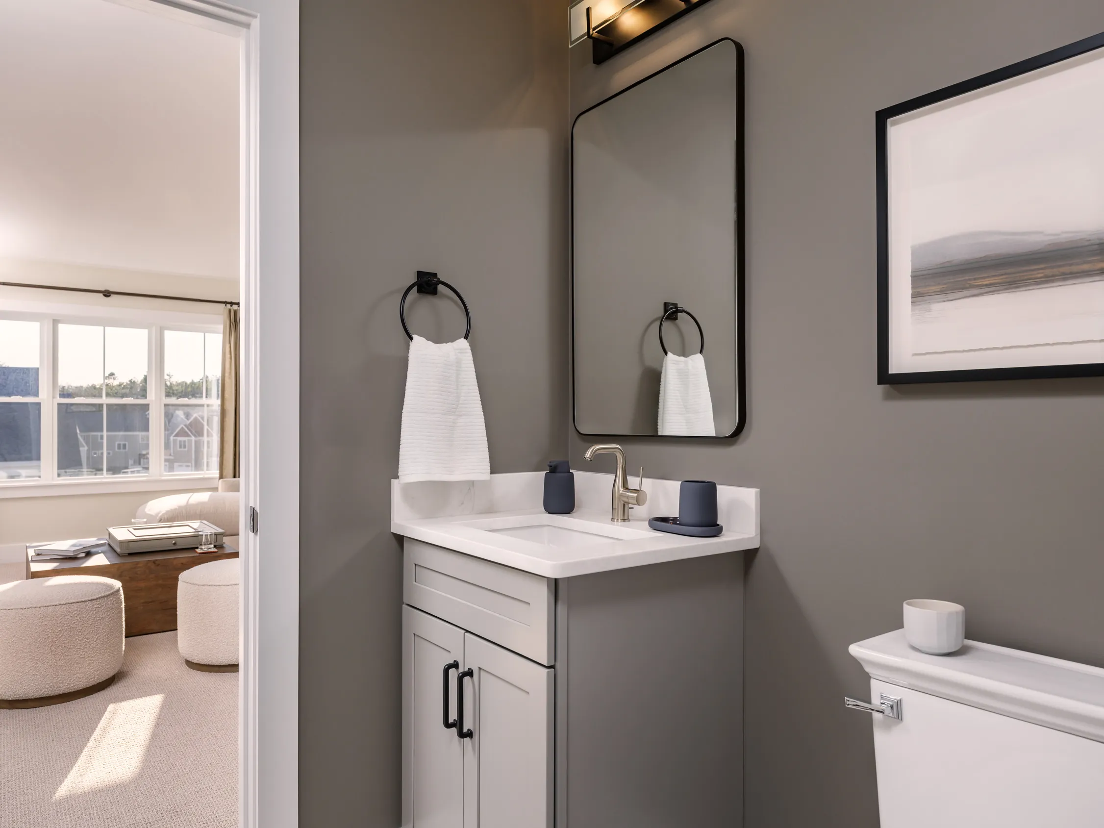 Guest bathroom in the Pine at Alden's Reach in Plymouth MA