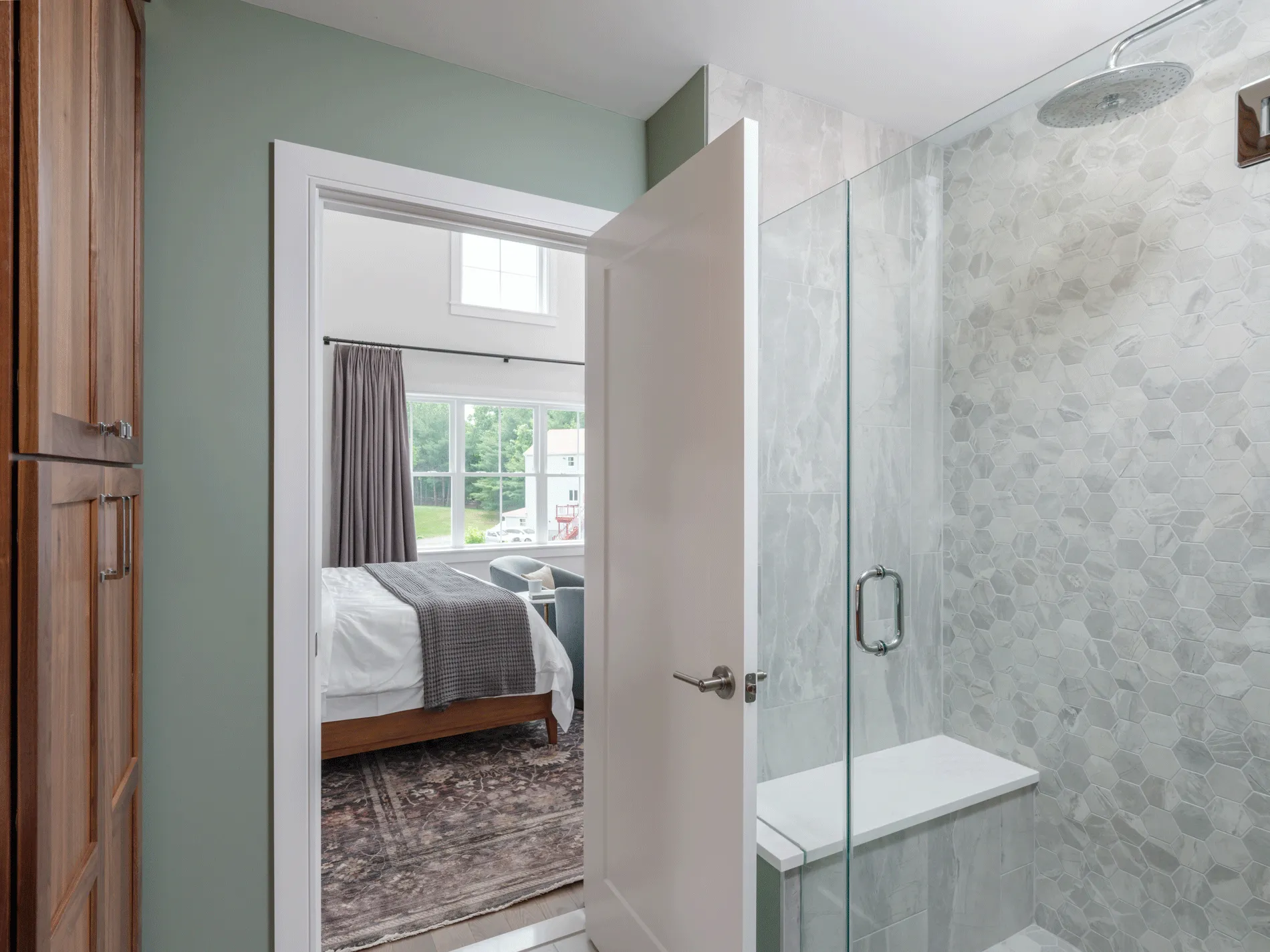 Primary bedroom in the Birch at Larkwood in Raynham MA