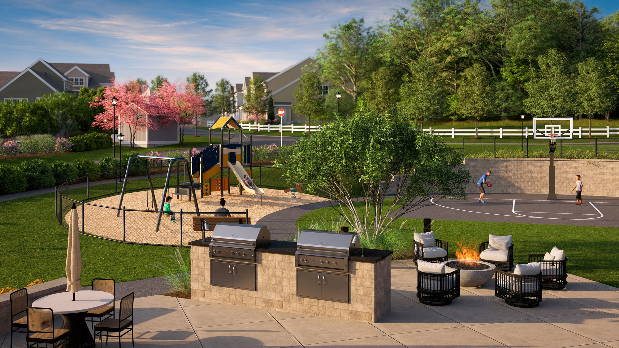 Parks and half-court basketball at Alden's Reach in Plymouth MA