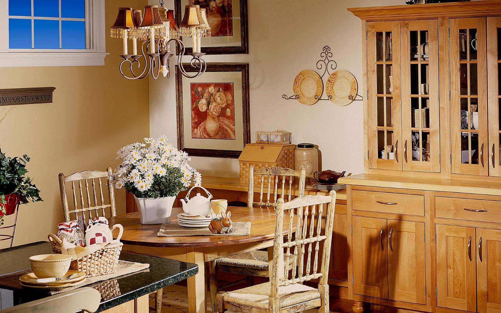 Dining room with traditional furnishings in a Red Mill Village home, Norton MA