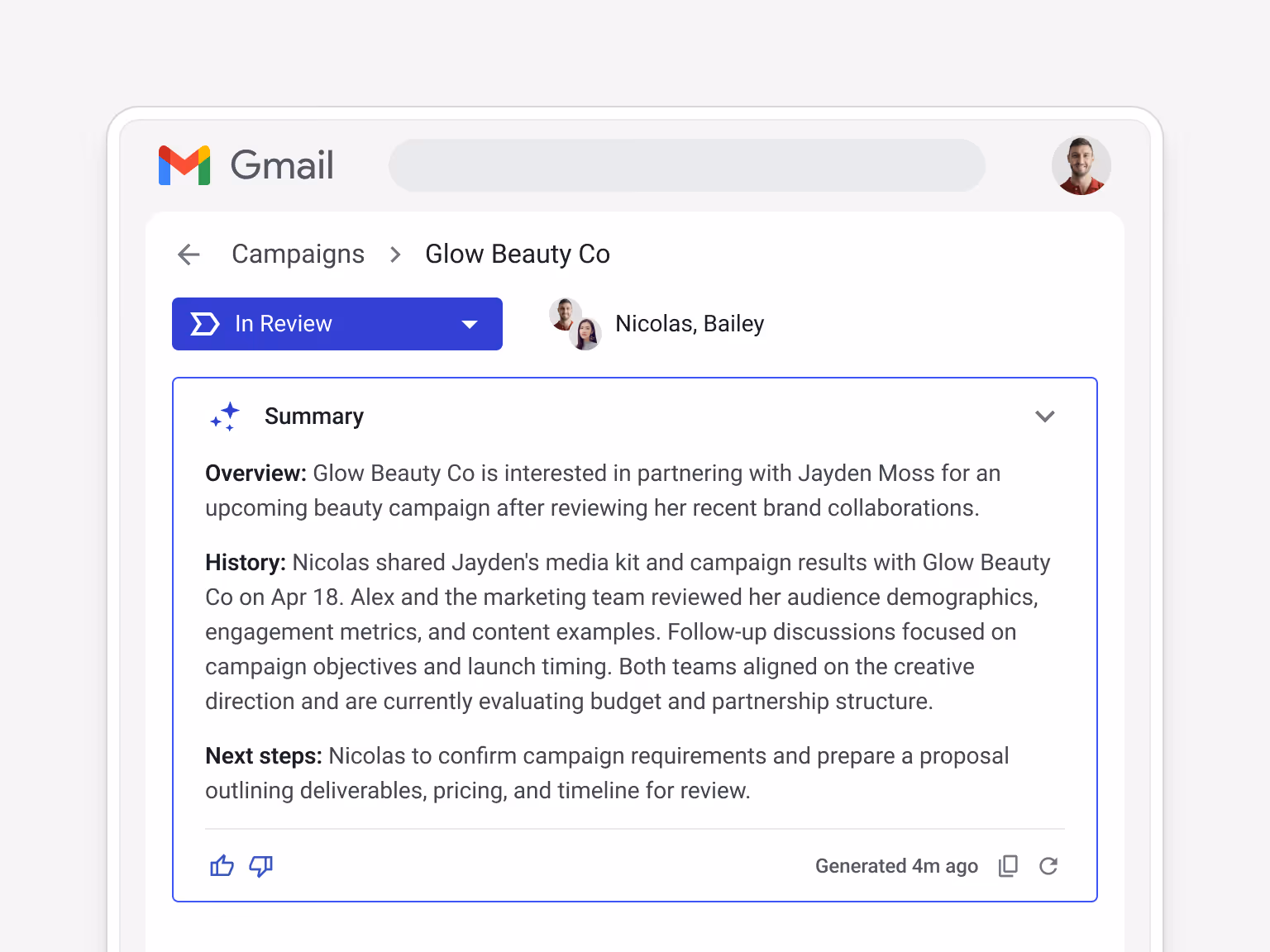 Streak automation: "Box changes stage" (Content Sent → Content Approved) → Add task "Send a follow-up email to..." due in 3 days + Send message to Slack "{box.name} just approved..." Bot username: Campaign Ops — automating campaign approval notifications and follow-up tasks for the team