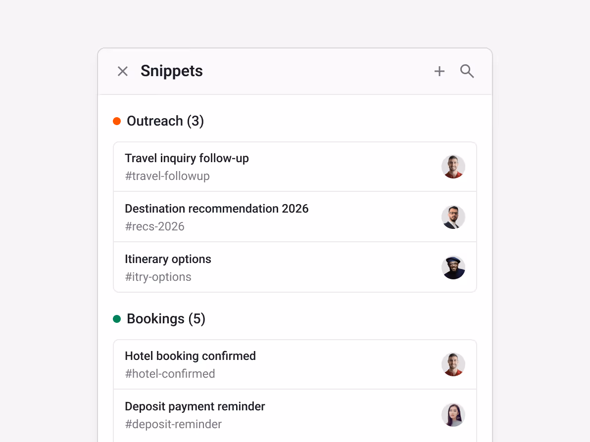 Gmail email with Streak email tracking for a travel proposal — showing views and link clicks with exact locations and timestamps — helping travel agents follow up when clients are actively reviewing their itinerary