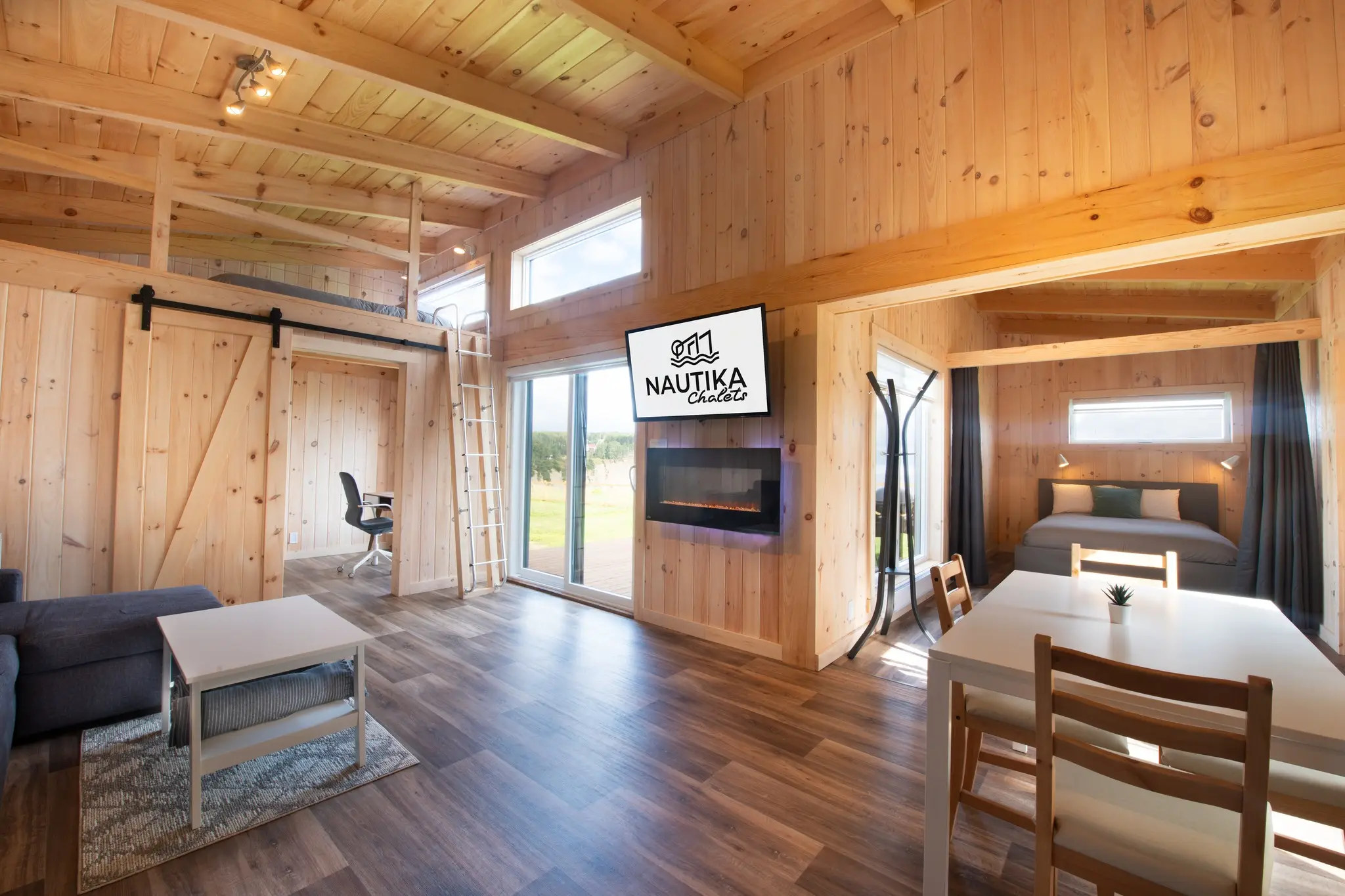 Séjour d'un chalet double avec vue sur la mer