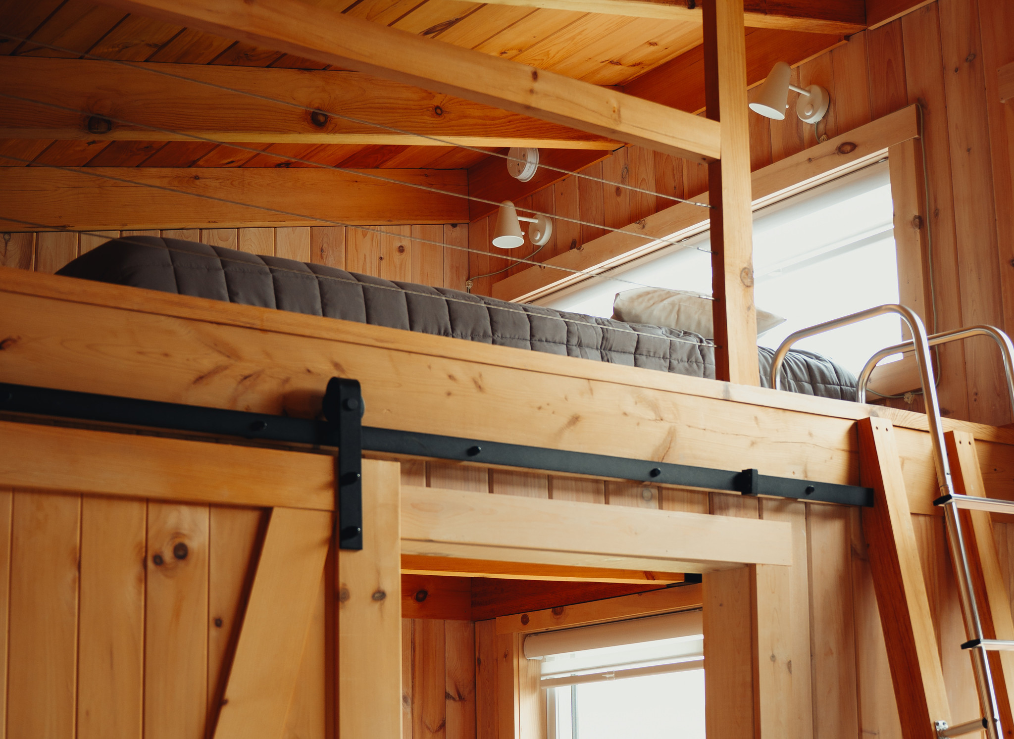 Lit de la mezzanine du chalet double