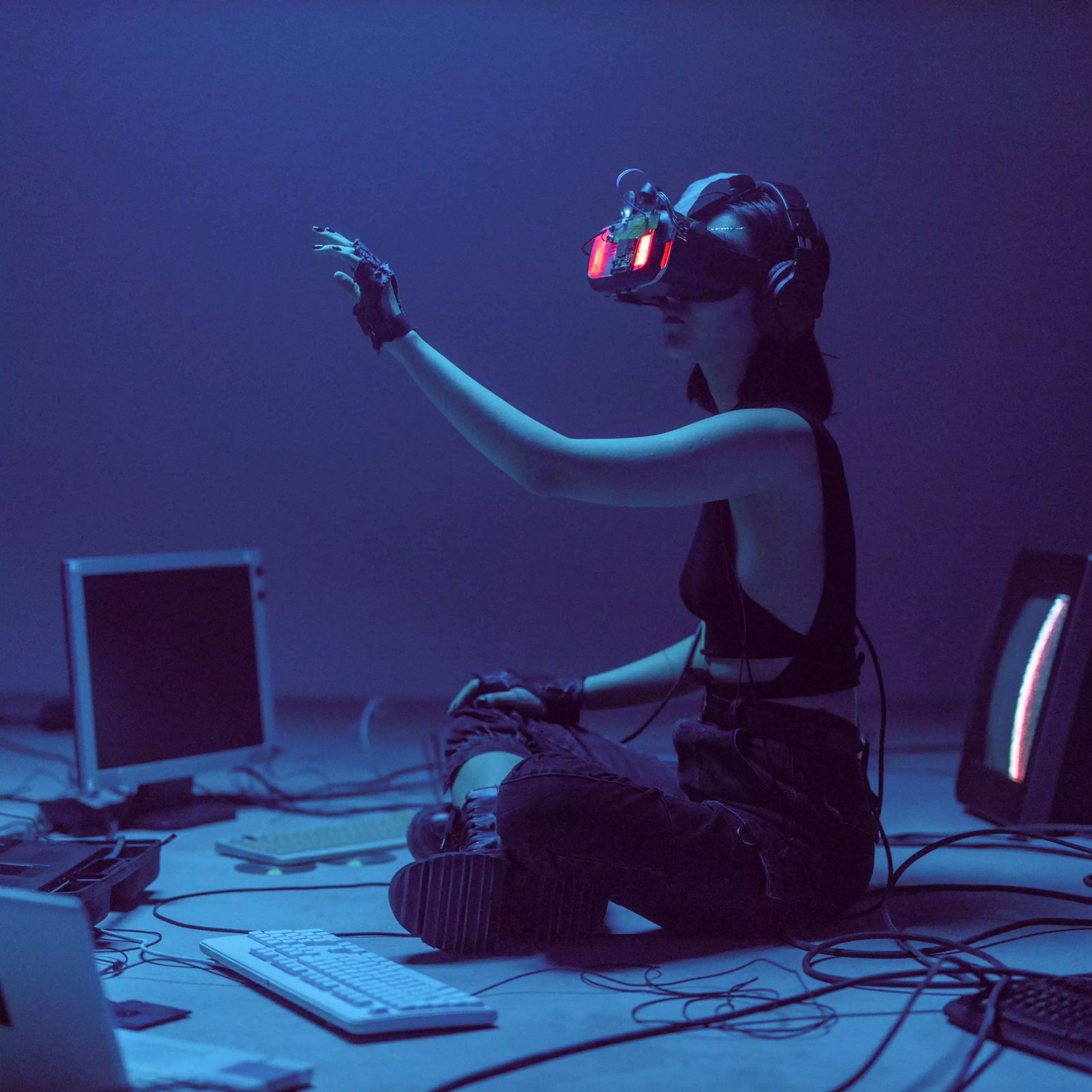 Woman with VR headset