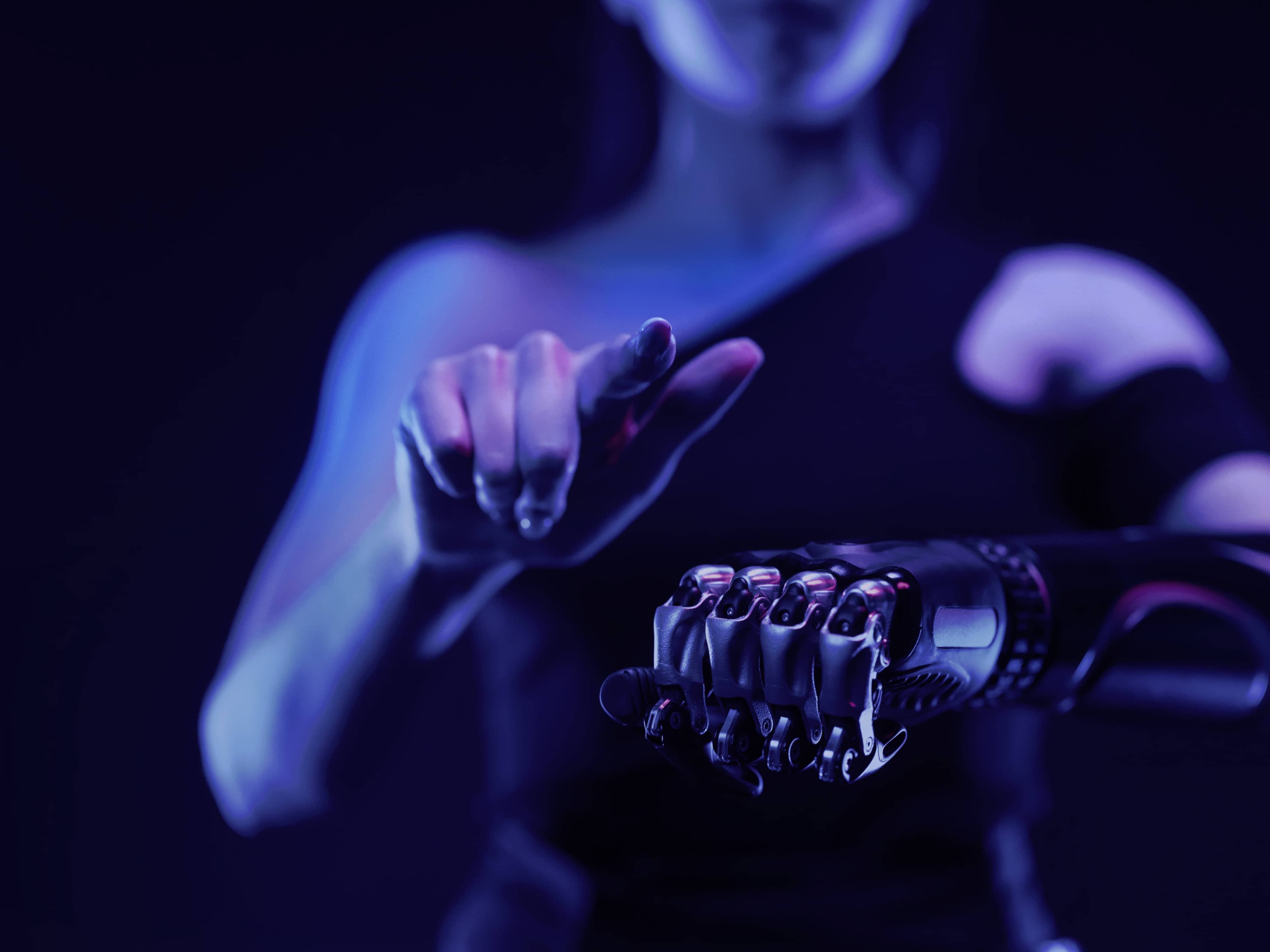 Woman with futuristic device