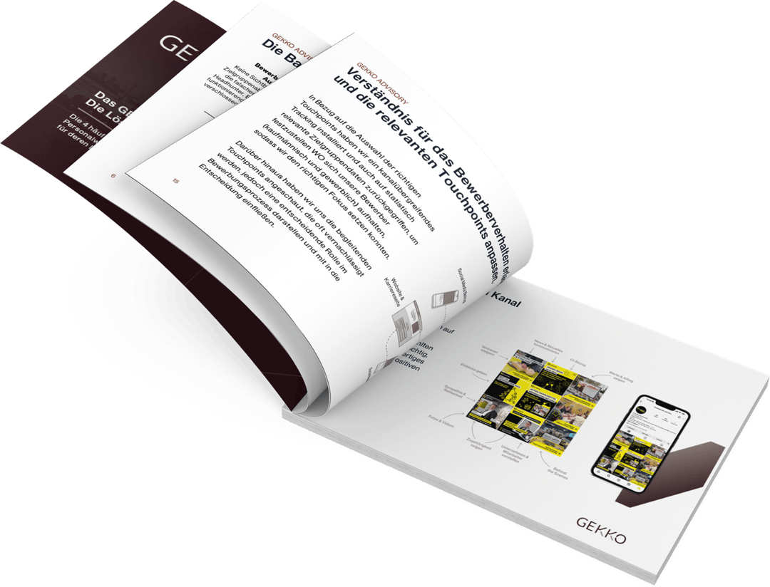 3D-Vorschau der Recruiting-Fallstudie von Gekko Marketing als Magazin