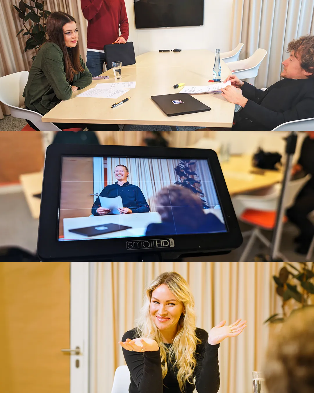 Bildcollage von Maria Clara Groppler, Evelyn Weigert, Leonard Grobien und Dominik "Artefex" beim Dreh