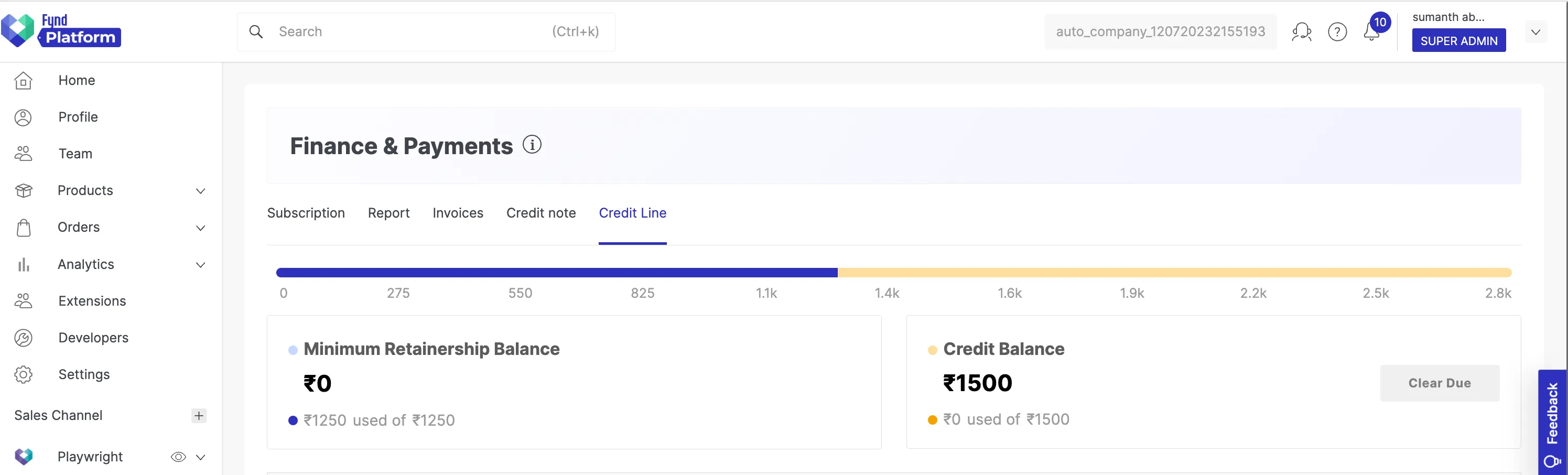 Credit line