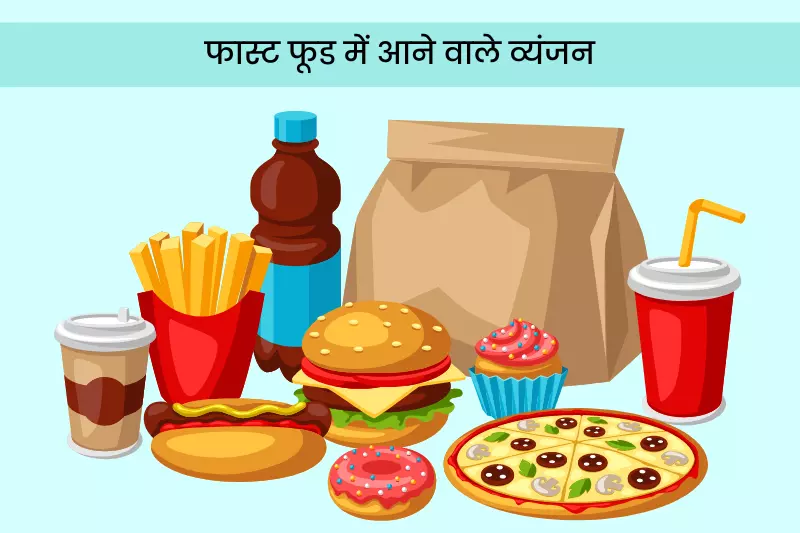 फास्ट फूड में आने वाले व्यंजन -