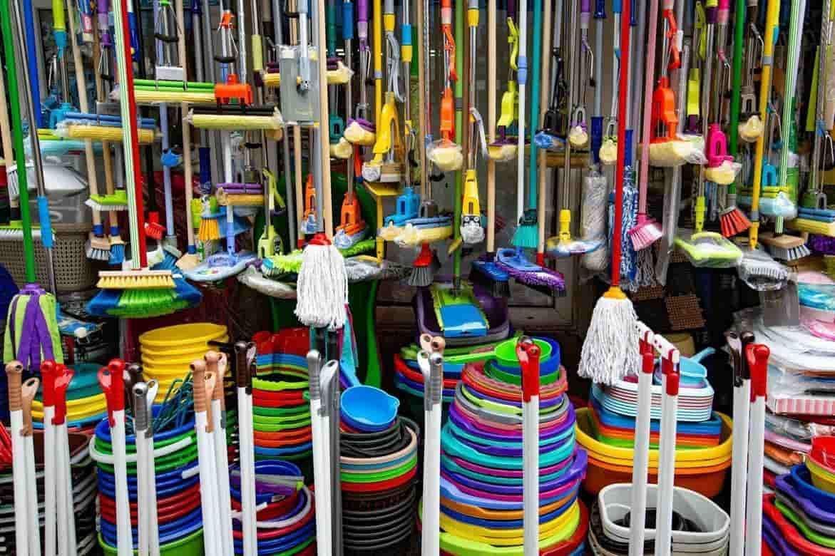 A Hanging Plastic Equipment's is Hanging in Store