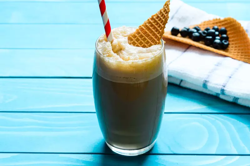 A glass of ice cream is shown on the display