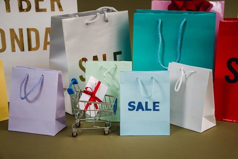 Different Types of Color Shopping Bags With Small Trolley