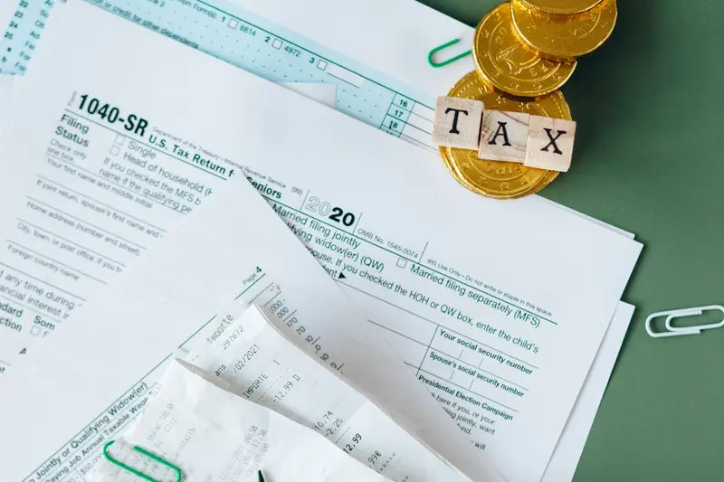 Tax papers are placed on the table