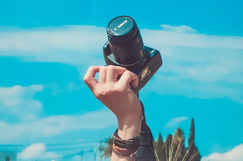 A man clicking picture of nature