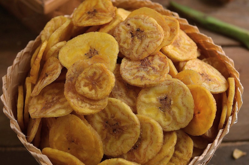 banana chips in the bowl