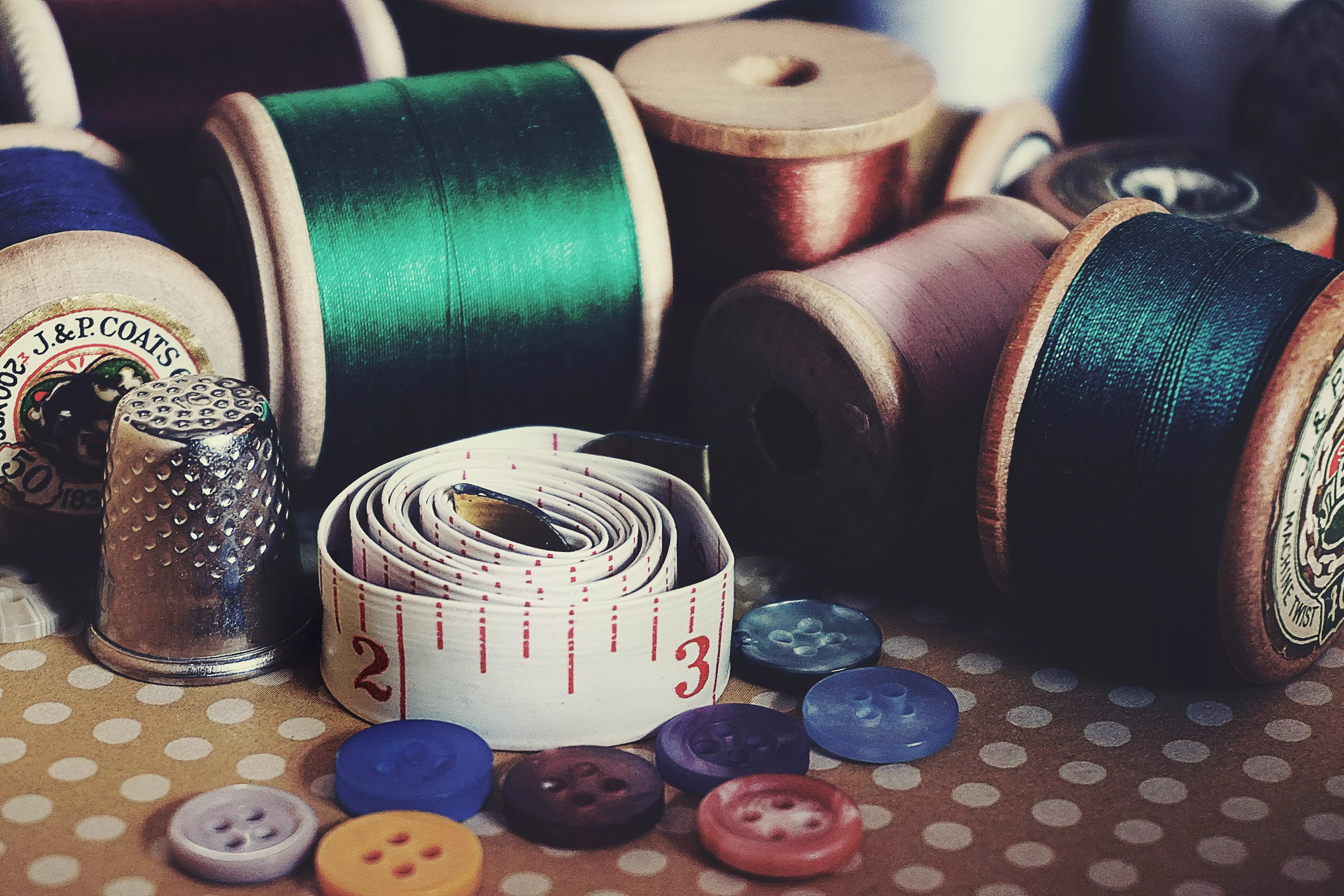 Clothe sewing threads are shown on the picture