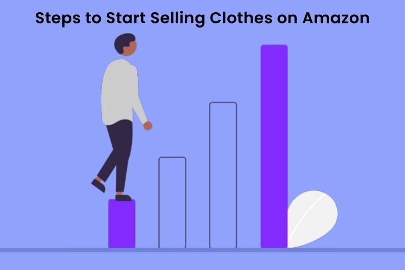 A person walking on steps to sell clothes on Amazon.