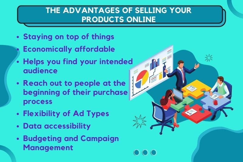 Chart of advantages of selling online.