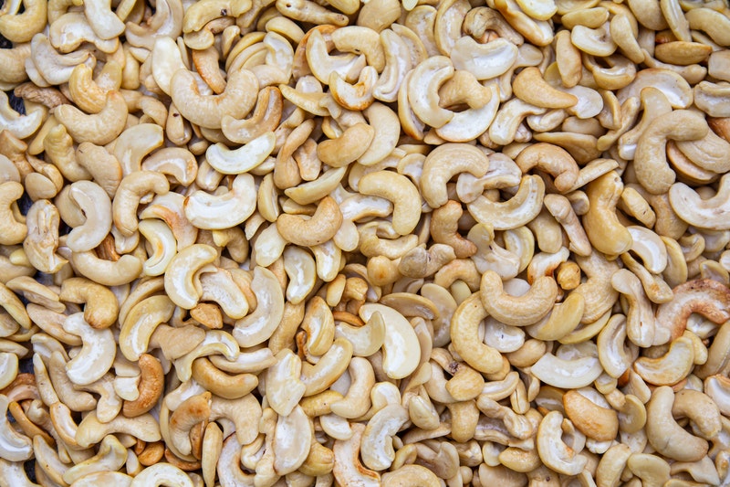 A lot of cashew are placed.